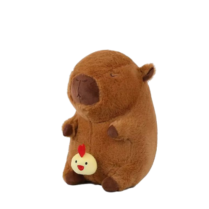 Jucarie capybara pufoasa VICTINY® 30 cm maro (pui cu sfoara se trage si revine tremurand )