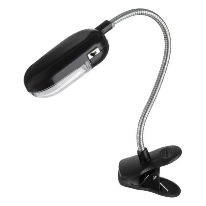 Lanterna de Citit Neagra cu Clip & LED Alb 22x3cm