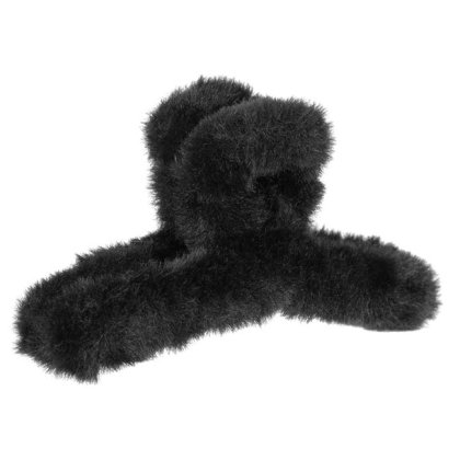 Clama Par cu Blana Artificiala Neagra pentru Femei 12cm