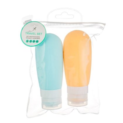 Set Sticle din Silicon Ciel Portocalie de Calatorie 100ml