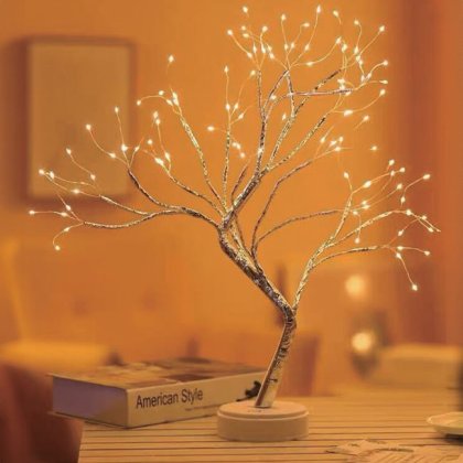 Copac Decorativ cu Becuri LED & USB 2 Functii de Lumina 50cm