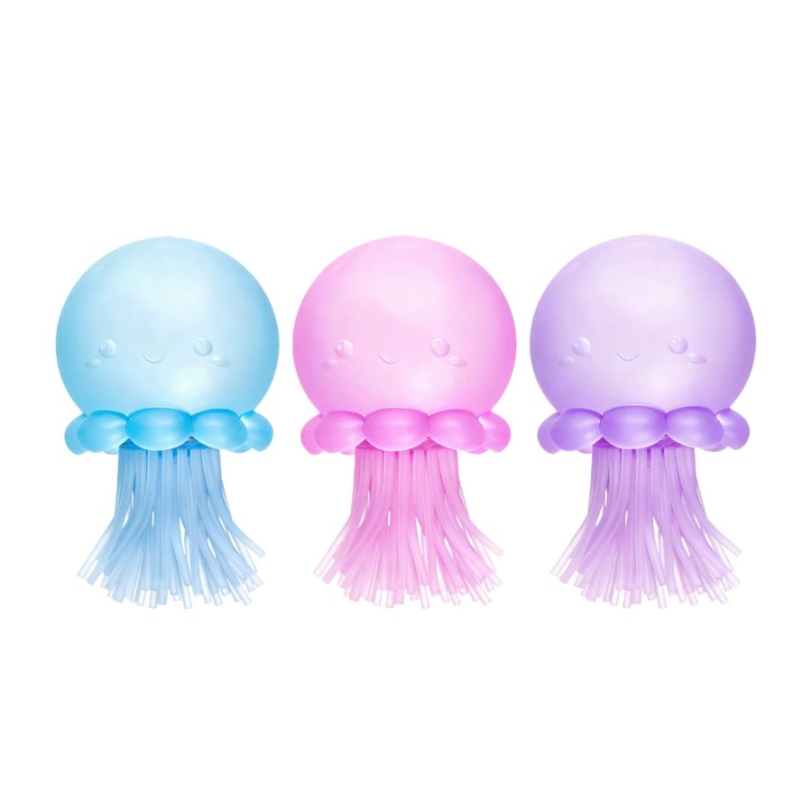 Set 3 Jucarii Squeeze Meduza Colorate, Albastru, Roz, Violet, TPR Moale