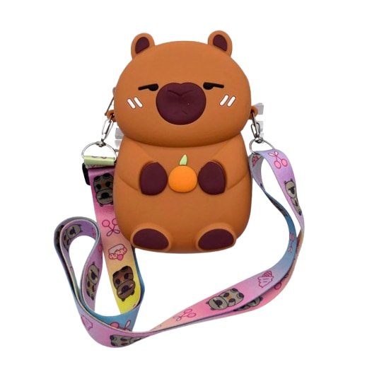 Gentuta capibara, VICTINY® Pop it Now pentru copii, silicon, maro, 12 cm