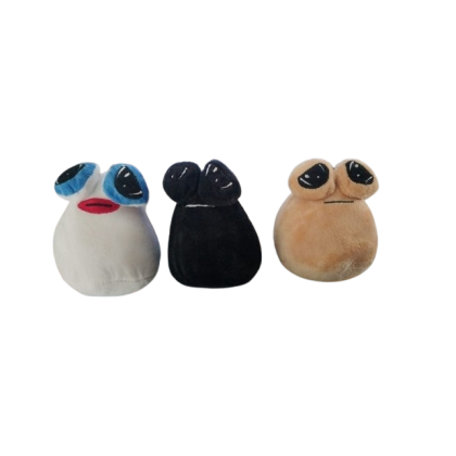 Set 3 POU jucarie plus VICTINY ® crem / negru / alb 12 cm