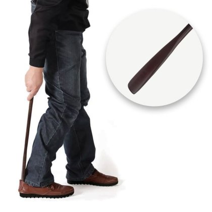 Incaltator din Lemn Maro cu Curelusa din Piele Artificiala 54cm