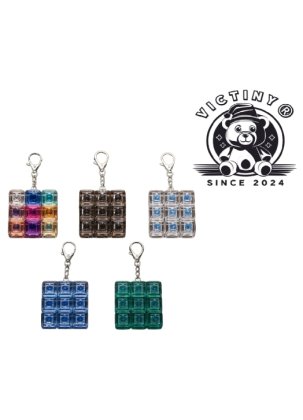 Jucarie interactiva breloc VICTINY® pentru baieti, culoare random mini tastatura anti-stres culori transparent, 9 taste cu lumini