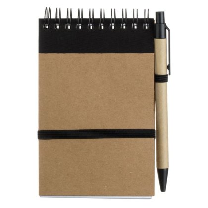 Carnetel Notite A6 Kraft cu Spirala & Pix - 60F