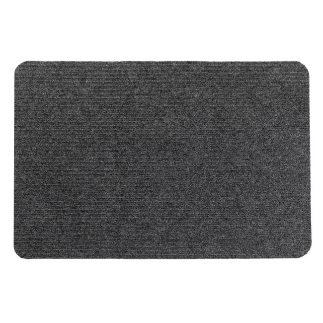 Covoras Intrare Negru Gri cu Dungi Reliefate 57x38cm