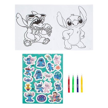 Set de Colorat cu Autocolante & Carioci Stitch - 20F