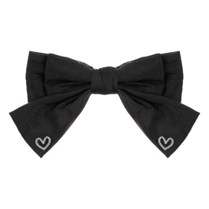 Clama Par Fundita Neagra Inimi Strass 19cm