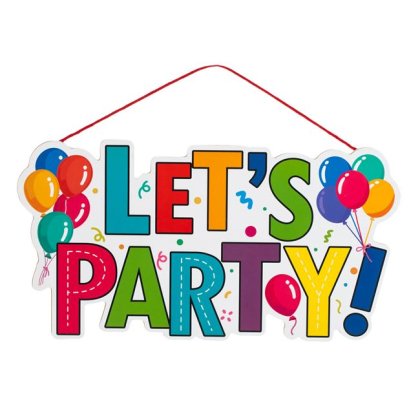 Decoratiune Suspendabila Alba Multicolora Let's Party 38x20cm