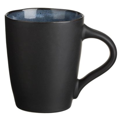 Cana Ceramica Neagra Albastra cu Margine Valuroasa 460ml