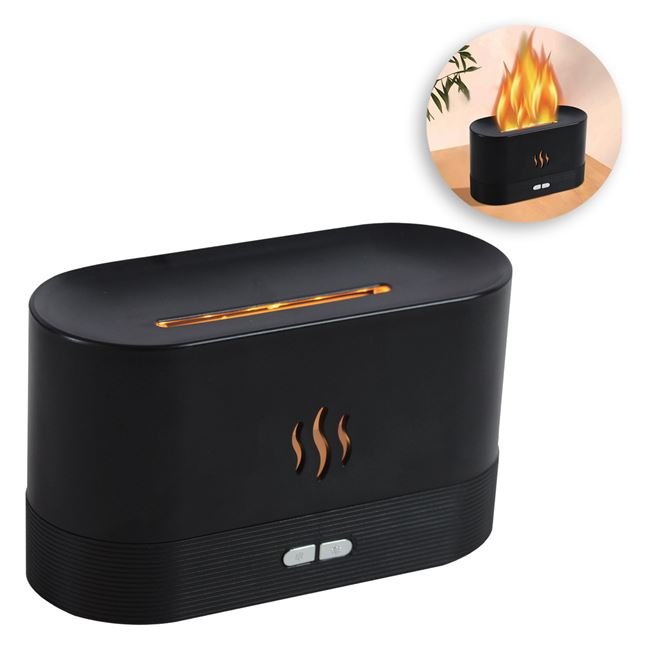 Difuzor Electric de Parfum cu LED cu Efect de Flacara de 8 Culori & USB pentru Camera 17x7x10cm