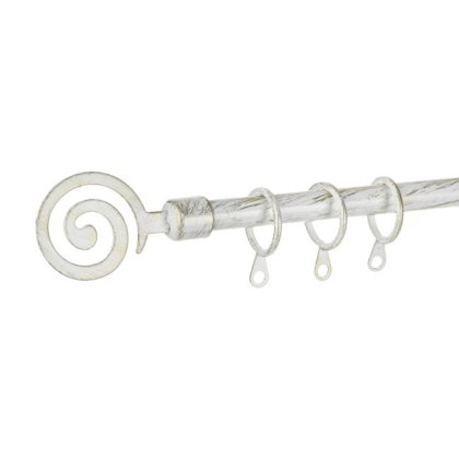 Galerie Extensibila Metalica Alba Brushed Spirala pentru Perdele 60-120cm