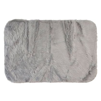 Covoras Decorativ din Imitatie de Blana Gri 120x80cm