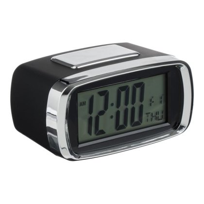 Ceas Negru Argintiu cu Alarma & Calendar 10.3x5.8x5.5cm
