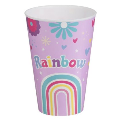 Pahar din Plastic cu Imprimeu Rainbow 400ml