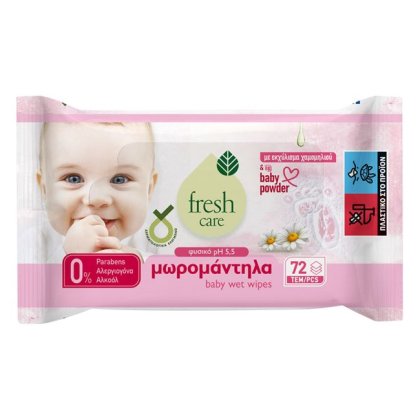 Servetele Umede cu Extract de Musetel & Aroma Baby Powder - 72buc