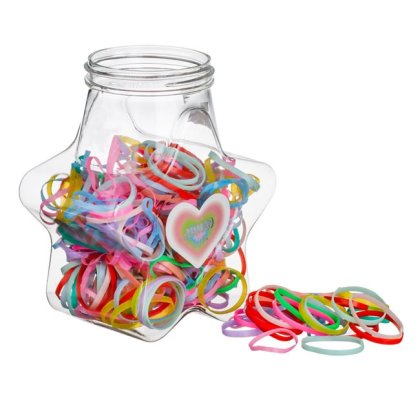 Elastice Par Colorate Subtiri in Recipient Stea pentru Bucati - 200buc