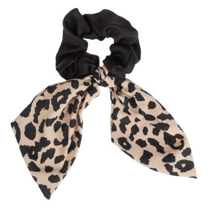 Elastic Par cu Panglici Satinate Bej Leopard pentru Femei