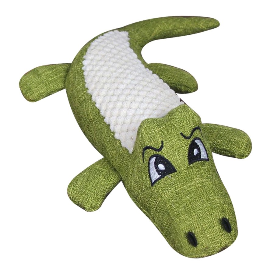 Jucarie interactiva pentru caini, Oce, forma de crocodil, rezistenta la muscaturi, curatare dinti, verde
