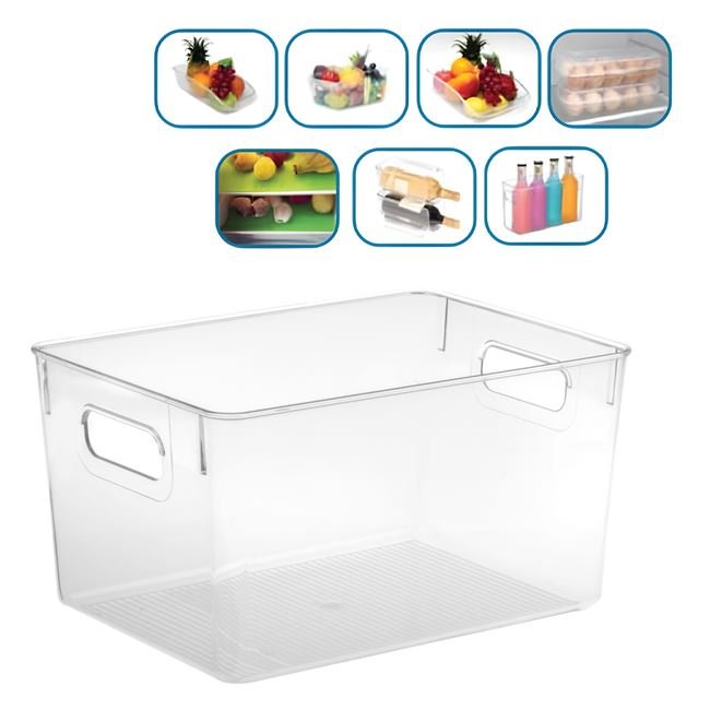 Cutie Organizator din Plastic Transparent cu Manere 29x20,5x15,7cm