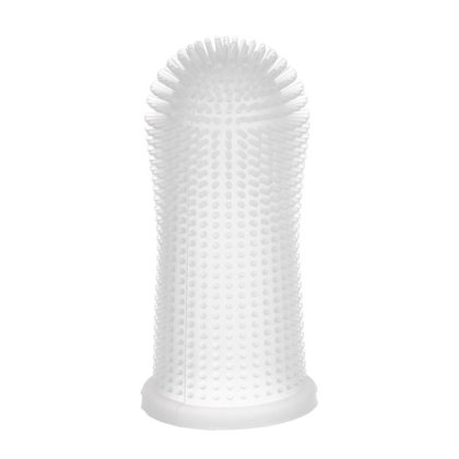 Periuta de Dinti tip Degetar din Silicon Moale Transparent cu Husa pentru Caini si Pisici 5cm