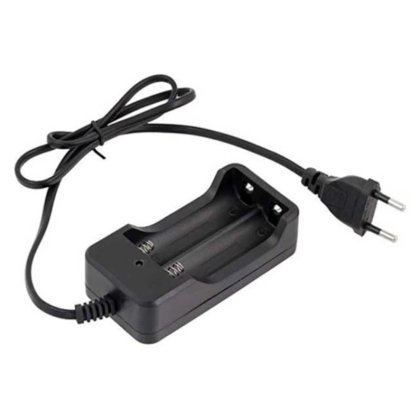 Incarcator pentru 2 acumulatori litiu 18650, VICTINY®, negru, 5x10x3cm