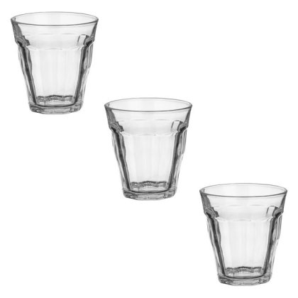 Set 3 Pahare Scurte din Sticla Transparenta pentru Vin 150ml
