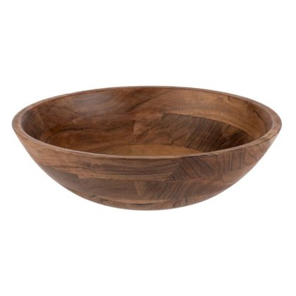 Bol Salata din Lemn Natural de Culoare Inchisa Ø29x10.5cm - 3.5L