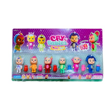 Set 6 figurine Cry Babies, magic tears, 6 accesorii, Shop Like A Pro®, multicolor, 6 cm