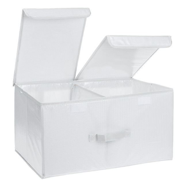 Cutie Alba de Depozitare cu Capac Dublu & Separator 35x25x16cm