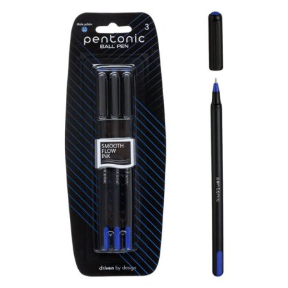 Set Pixuri Ballpen Smooth Flow Ink Albastre Pentonic 0.7mm - 3buc