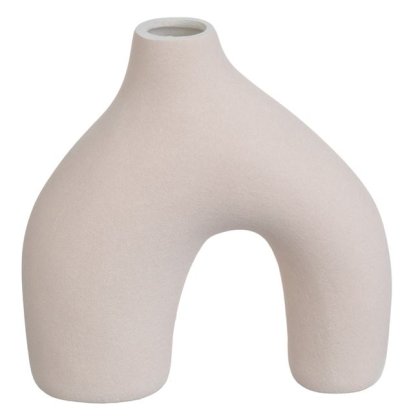 Vaza Decorativa Ceramica Bej in Forma de U 10x4x10.2cm