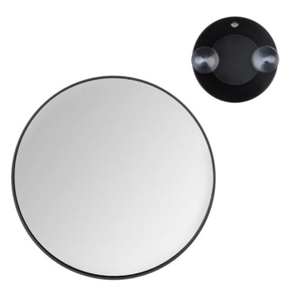 Oglinda Rotunda Neagra cu 2 Ventuze Ø15x2cm