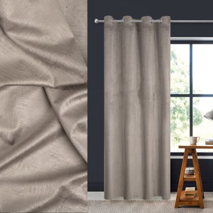 Perdea Decorativa Catifelata Maro cu Dungi Reliefate 140x260cm