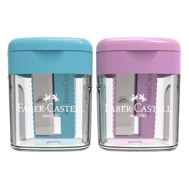 Set Ascutitori Mini cu Rezervor Bleu Roz Faber Castell 2,5x2,2x3,5cm - 2buc