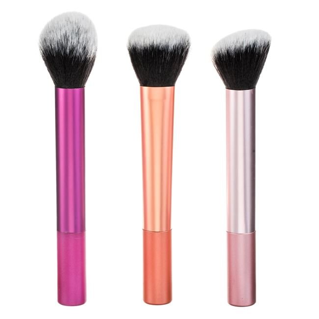 Set Pensule Machiaj de Culori Metalizate pentru Pudra Foundation & Fard Obraz 17cm - 3buc