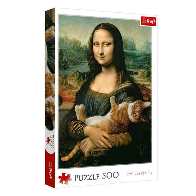 Puzzle Gioconda cu Pisica (500 de piese) - Trefl