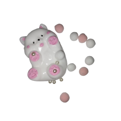 Jucarie squishy moale cu textura de revenire lenta VICTINY® pisica alba