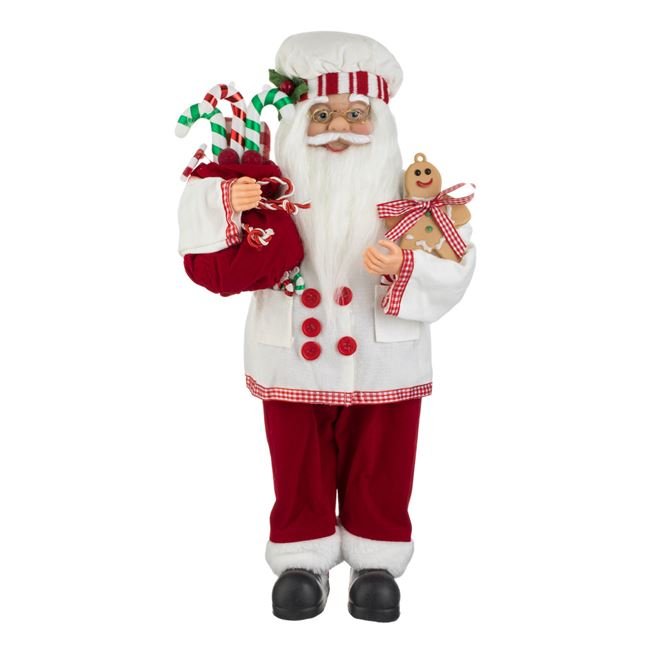 Figurina Decorativa Mos Craciun Cofetar 45cm