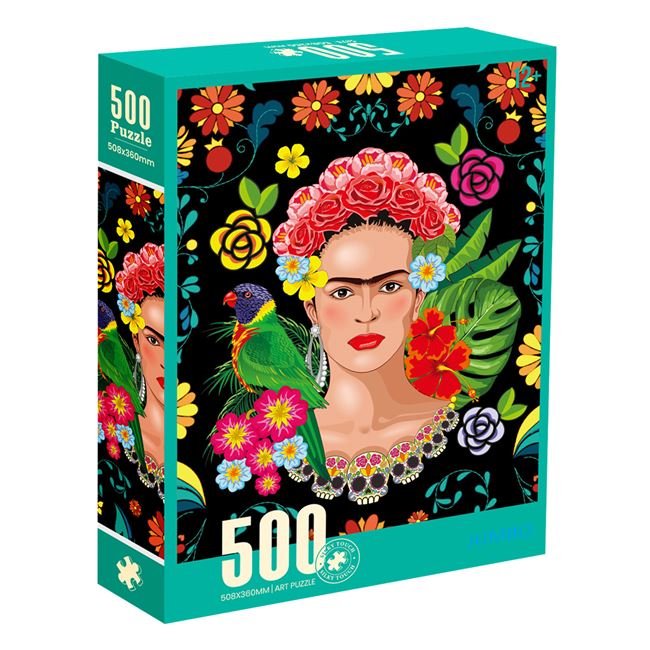 Puzzle Frida Kahlo cu Flori (500 de Piese)