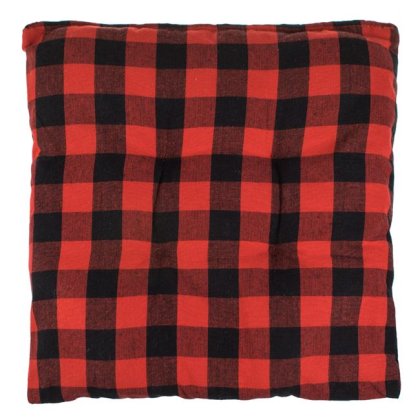 Perna Scaun Decorativa de Craciun Rosie Neagra in Carouri 40x40cm
