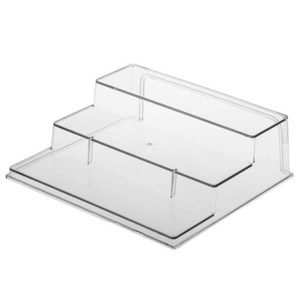Raft cu 3 Nivele din Plastic Transparent pentru Condimente 26,3x23,8x8,3cm
