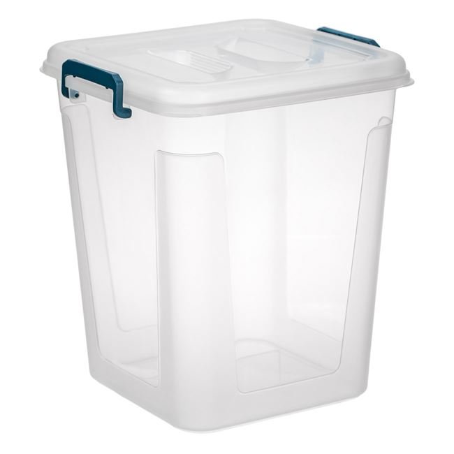 Cutie de Depozitare Transparenta & Capac cu Manere Petrol 3.72L
