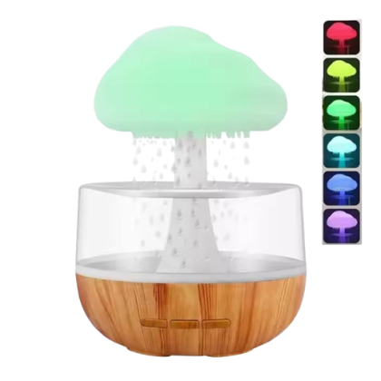 Umidificator norisor de ploaie VICTINY® 350 ml, Umidificator de aer, Aparat cu abur si lumina rgb