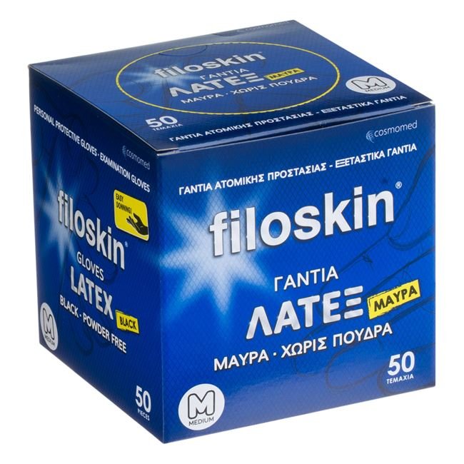 Manusi Negre Nepudrate din Latex M - 50buc