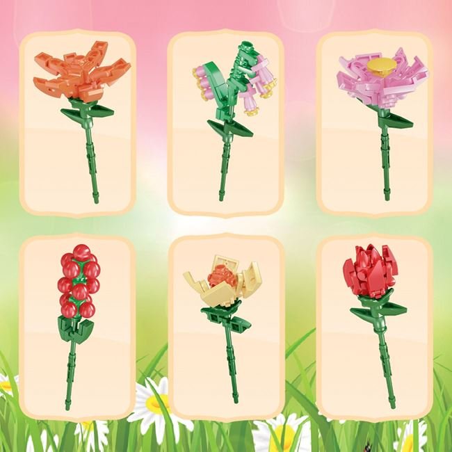 Cuburi de Constructie Floare (Blind Box)