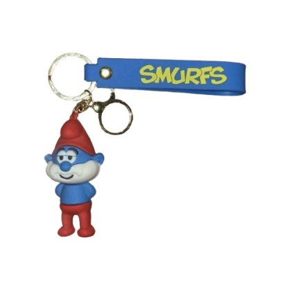 Breloc the Smurfs&papa VICTINY, 7 cm, albastru/rosu, silicon