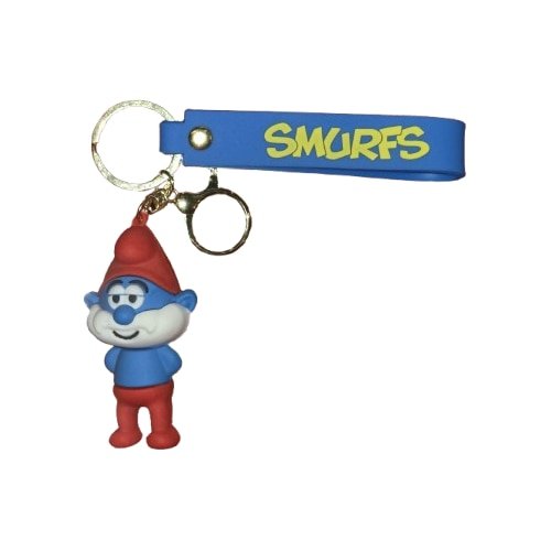 Breloc the Smurfs&papa VICTINY®, 7 cm, albastru/rosu, silicon